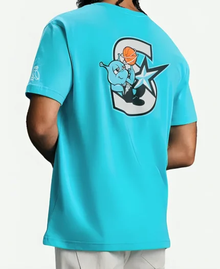 OVO X Scarborough Shooting Stars Varsity O Blue T-Shirt For Sale