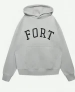 Oak And Fort Graphic Grey Pullover Hoodie For Sale