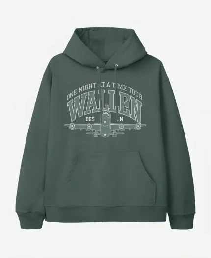 One Night At A Time Morgan Wallen Pullover Green Tour Hoodie For Sale