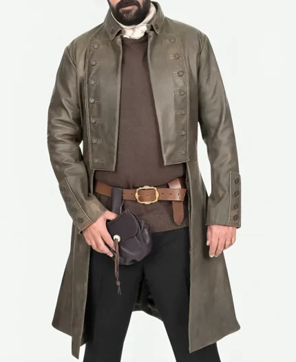 Outlander Jamie Fraser Distressed Leather Coat
