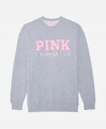 PINK LoveShackFancy Crew Grey Sweatshirt