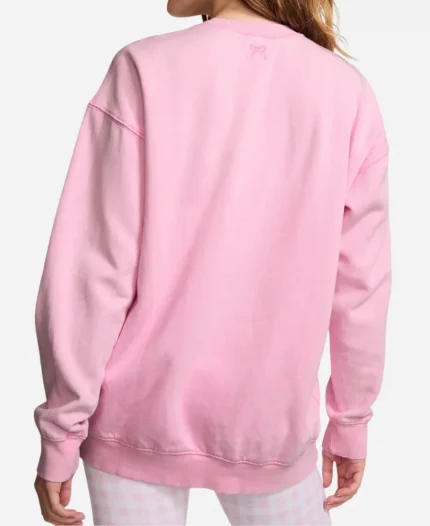 PINK x LoveShackFancy Oversized Crew Pink Sweatshirt 