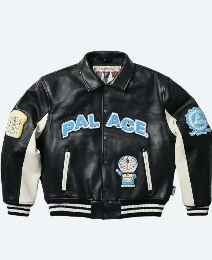 Palace X Doraemon X Avirex Leather Jacket