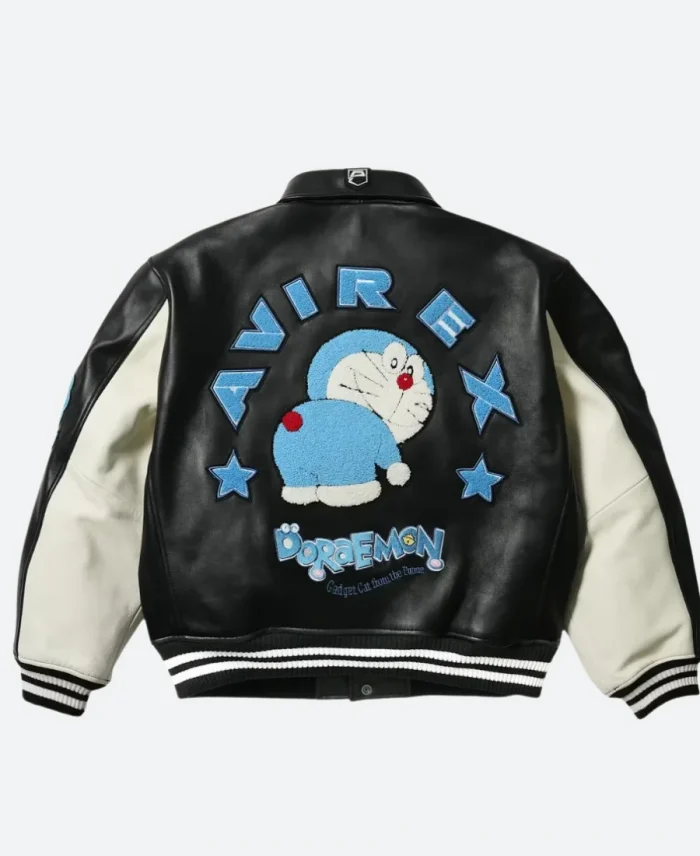 Palace X Doraemon X Avirex Leather Jacket For Sale