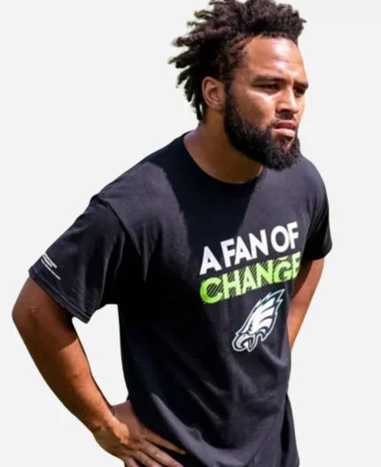 Philadelphia Eagles A Fan Of Change Black T-Shirt For Sale