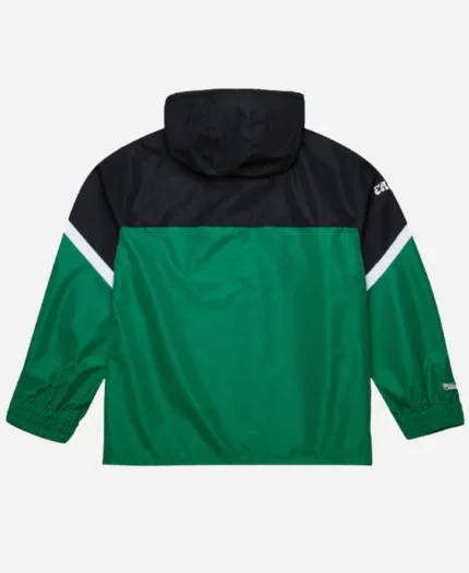 Philadelphia Eagles Mitchell & Ness BlackGreen Tie Breaker Vintage Logo Lightweight Anorak Half-Zip Windbreaker Jacket