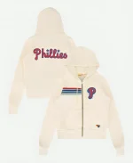 Philadelphia Phillies Aviator Nation x MLB Cream Five Stripe Hoodie