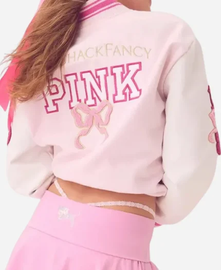 Pink x LoveShackFancy Reissued Boyfriend Varsity Jacket