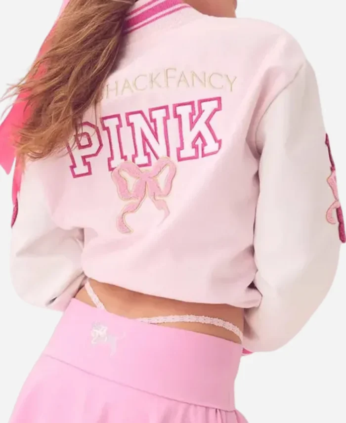 Pink x LoveShackFancy Reissued Boyfriend Varsity Jacket