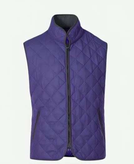 Principal Dort TV Series Wednesday 2025 Steve Buscemi Purple Quilted Vest