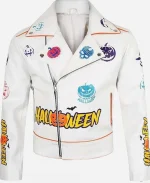 Pumpkin Halloween Asymmetrical Leather Jacket