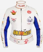 Pumpkin Printed Halloween Leather Jacket