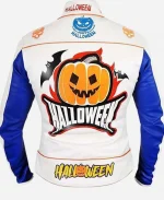 Pumpkin Printed Happy Halloween Motorcycle Leather Jacket