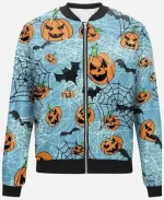 Pumpkins Halloween Blue Bomber Jacket