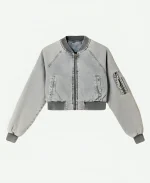 Pushers S01 Rosie Jones Cropped Denim Bomber Jacket