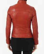 ROXA Trendy Women's Zip Up Genuine Leather Red Biker Jacket For Sale