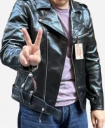 Rainbow Country Black Leather Jacket For Sale