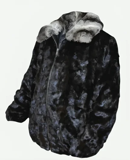 Real Mink Black Shearling Jacket For Sale