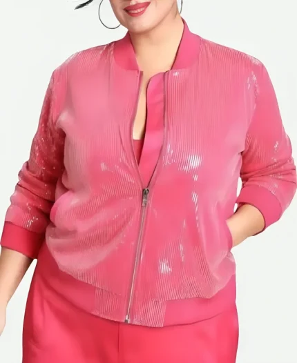 Retta Ugliest House In America S06 Pink Sequin Track Jacket