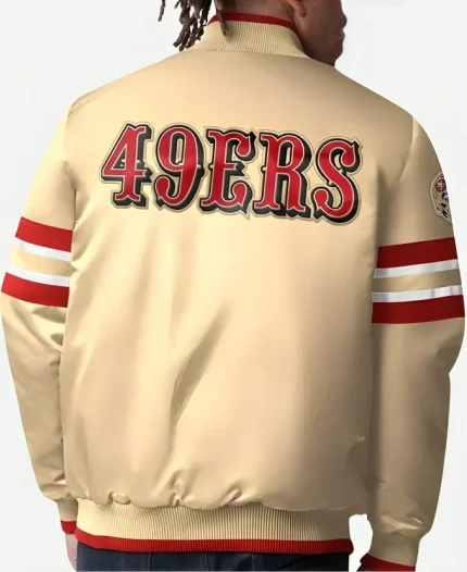 San Francisco 49ers Varsity Beige Jacket For Unisex