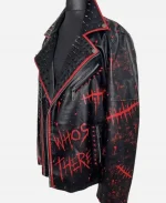 Scream Black and Red Gothic Punk Rock Studded Leather Jacket