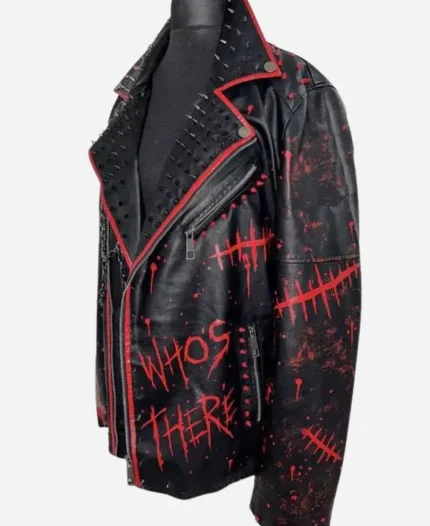 Scream Black and Red Gothic Punk Rock Studded Leather Jacket