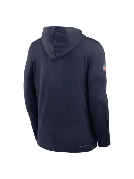Seattle Seahawks Nike College Navy Sideline Pure Fury Performance Long Sleeve Hoodie T-Shirt