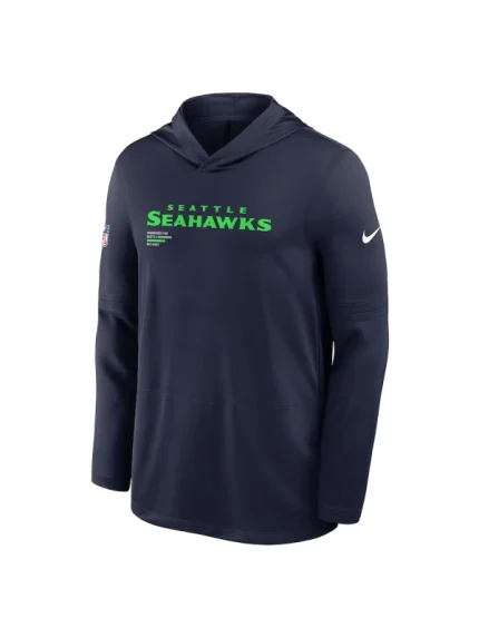 Seattle Seahawks Sideline Performance Long Sleeve Hoodie T-Shirt