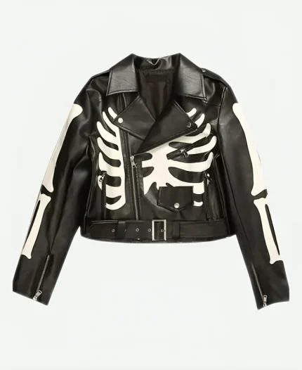 Skeleton Biker Leather Jacket