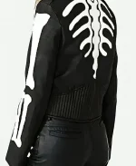 Skeleton Biker Leather Jacket For Sale