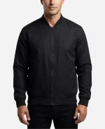 Purple Wicked Skull Print Black Bomber Jacket