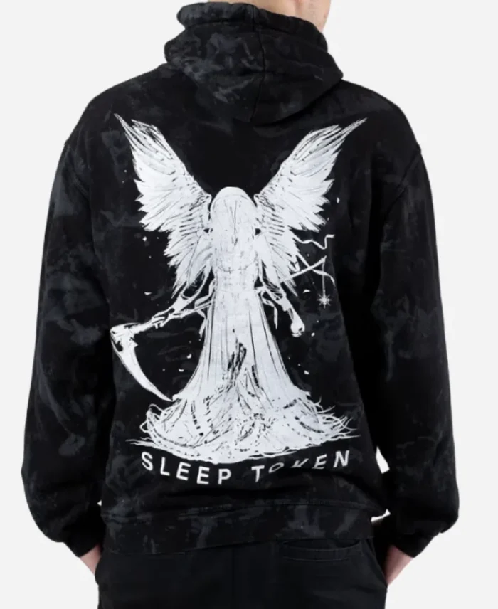 Sleep Token Reaper Angel GreyBlack Tie Dye Hoodie For Sale
