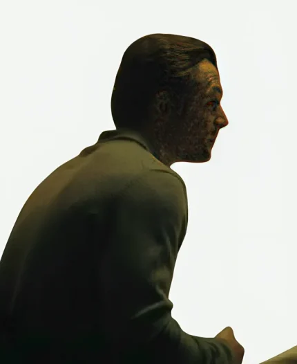 Smoke 2025 Taron Egerton Grey Polo Shirt