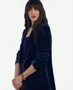Solène Movie The Idea Of You 2024 Anne Hathaway Blue Velvet Blazer