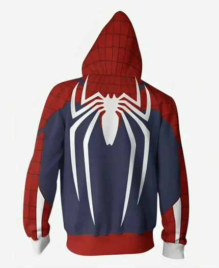 Spiderman PS4 Game White Spider Zip-up Hoodie For Sale
