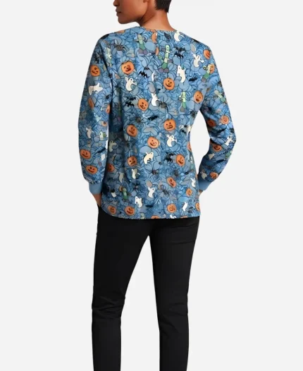 Halloween Spiders Pumpwebs Scrub Jacket