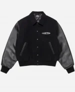 Stüssy Globe Black Varsity Jacket For Sale