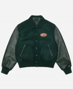 Stussy Script Oval Green Varsity Jacket