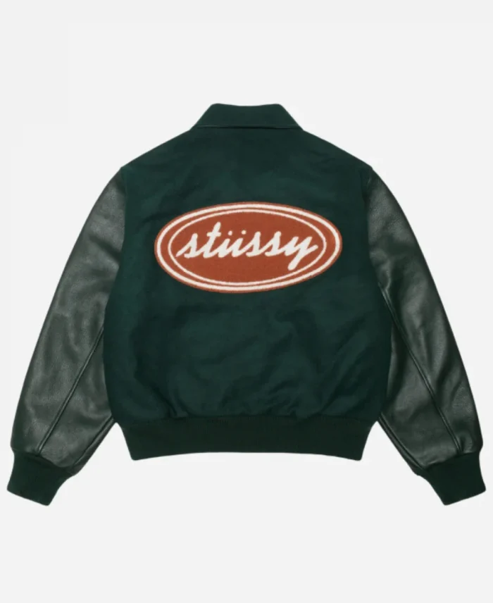 Stussy Script Oval Varsity Jacket For Sale