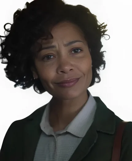 Thandiwe Newton TV Series Wednesday Season 2 Dr. Rachel Fairburn Dark Green Military-Style Shirt Jacket