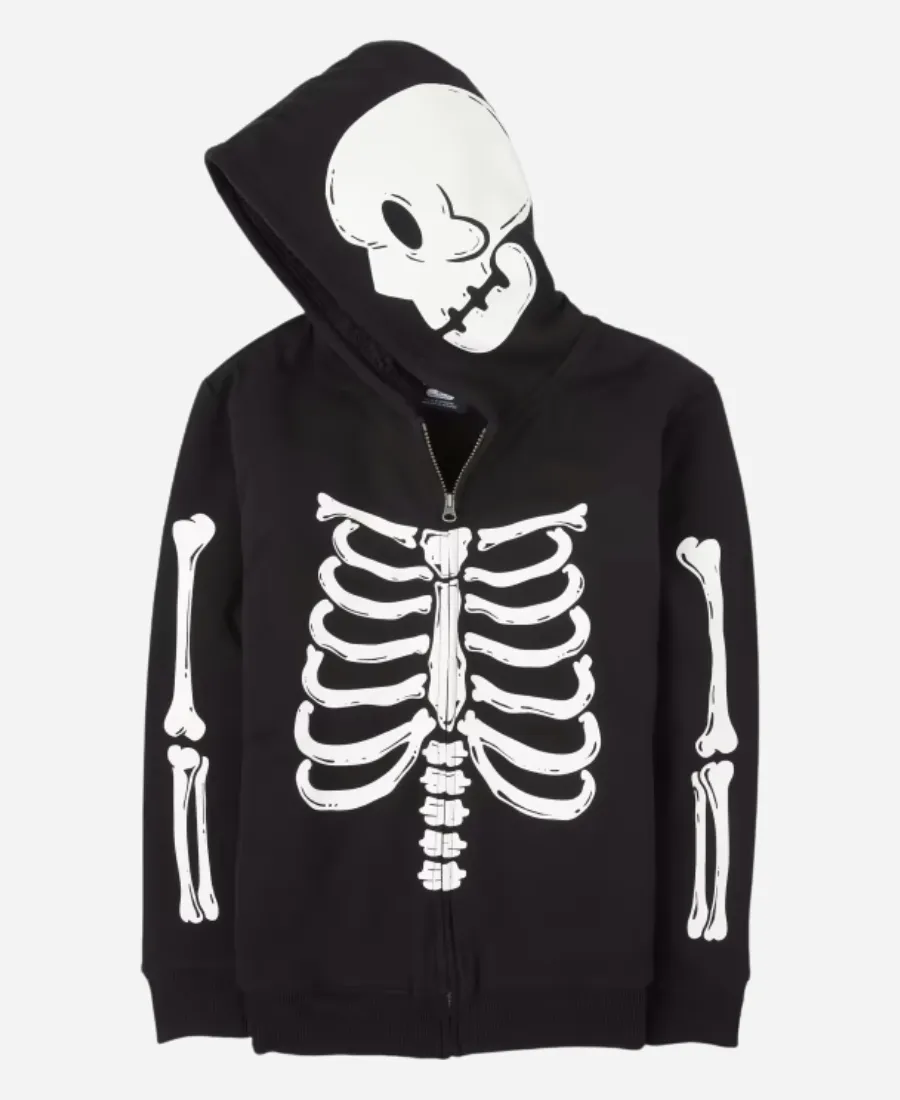 The Children's Place Boys Skeleton Hoodie The Children's Place Boys Glow Glow in The Dark Skeleton Hoodie