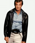 The Professional Jean-Paul Belmondo Blue Leather Jacket