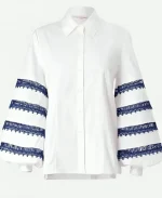 The View Ana Navarro Embroidered Striped Shirt