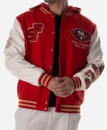 The Wild Collective 49ers Hooded Varsity Jacket