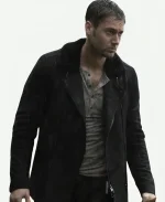 Tom Keen TV Series The Blacklist Ryan Eggold Blue Suede Leather Shearling Collar Jacket