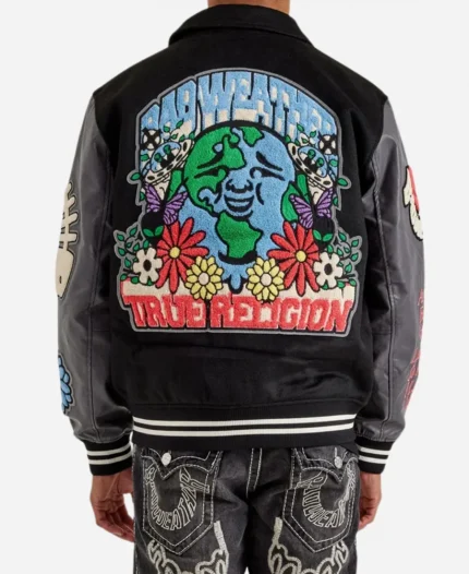 True Religion Wool Varsity Jacket For Unisex