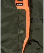 UNDEFEATED x Jordan Green Satin Bomber Jacket For Sale