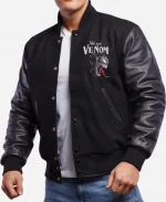 Venom Design Embroidery Black Varsity Jacket For Sale