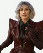 Vera Gabby’s Dollhouse The Movie 2025 Kristen Wiig Maroon Leather Jacket