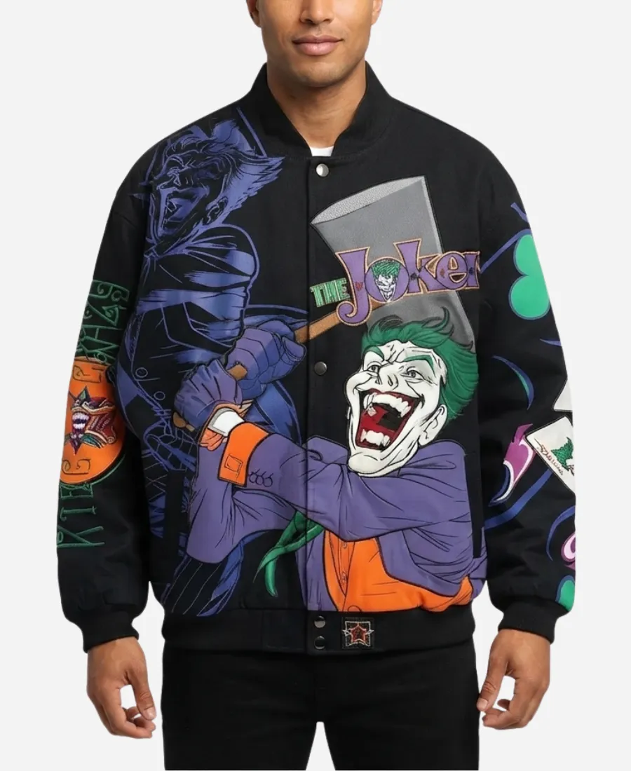 Vintage Halloween The Joker Batman Printed Bomber Jacket